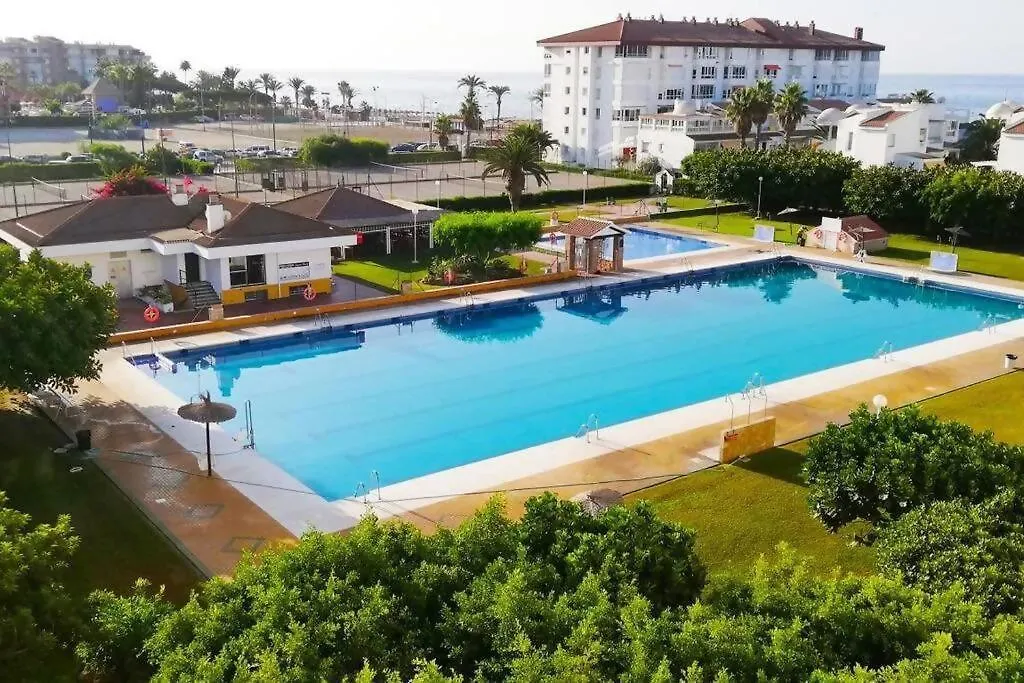 Piscina Y Playa En Laguna Beach Torrox Malaga Spain